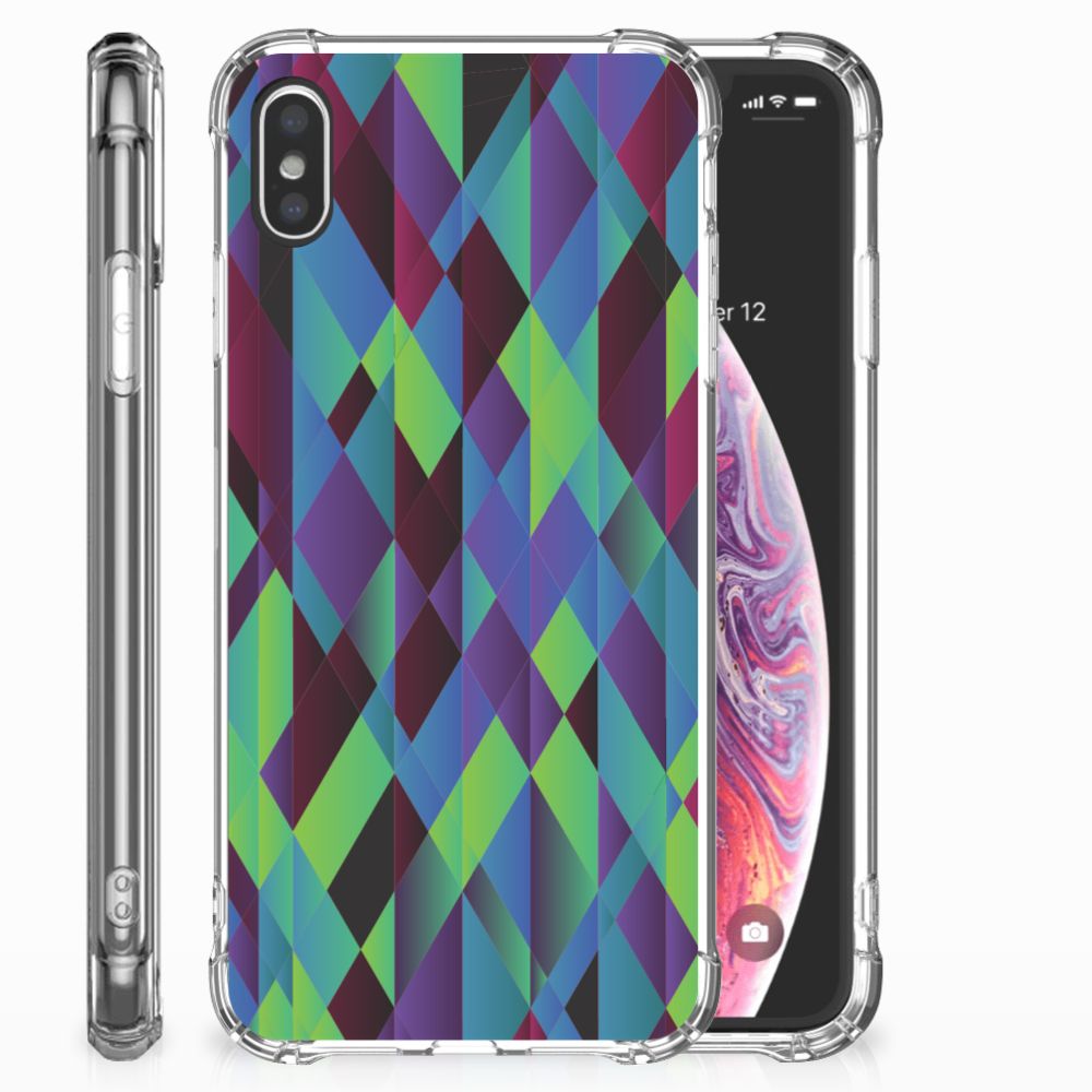 Apple iPhone Xs Max Shockproof Case Abstract Green Blue