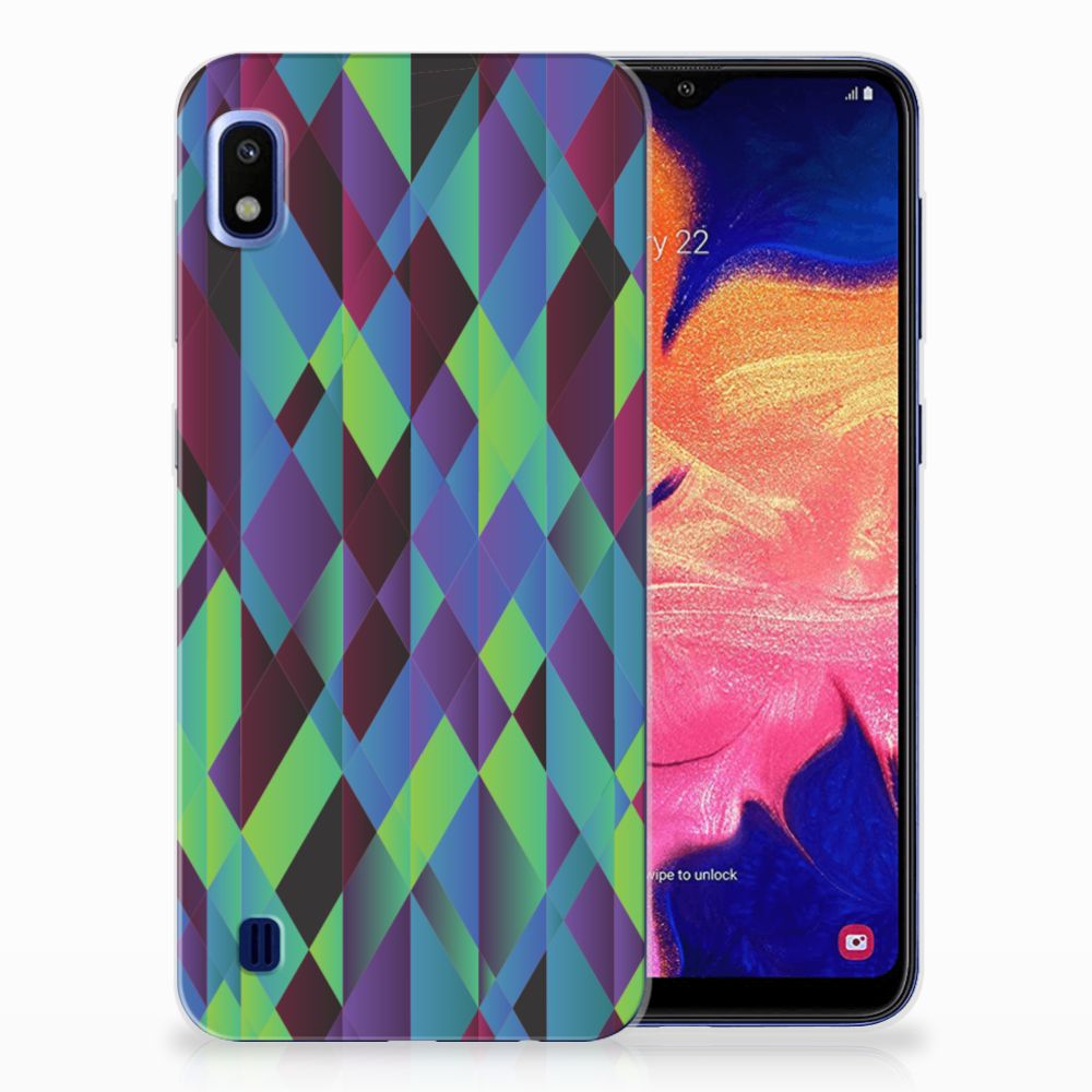 Samsung Galaxy A10 TPU Hoesje Abstract Green Blue