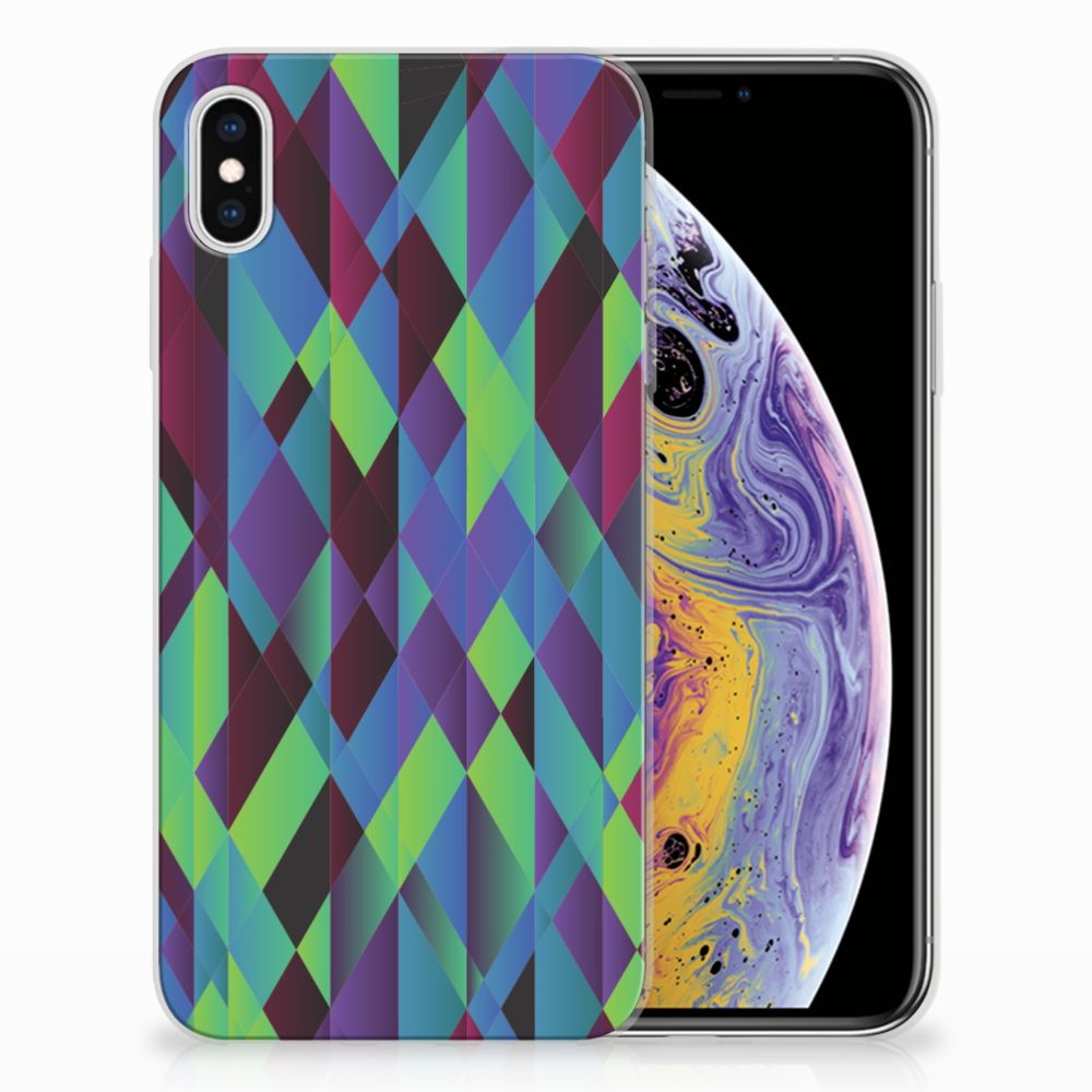 Apple iPhone Xs Max TPU Hoesje Abstract Green Blue