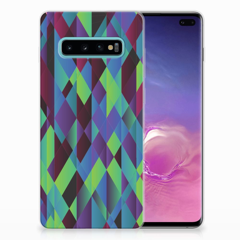 Samsung Galaxy S10 Plus TPU Hoesje Abstract Green Blue