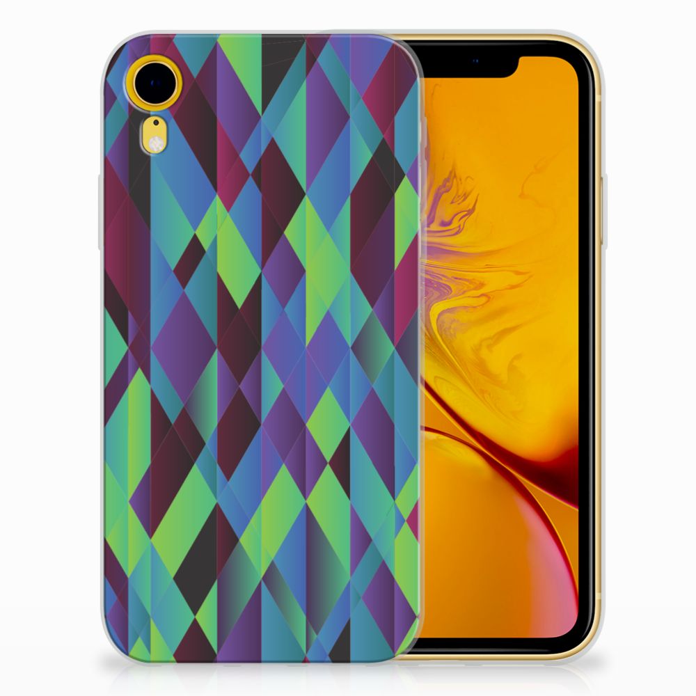 Apple iPhone Xr TPU Hoesje Abstract Green Blue