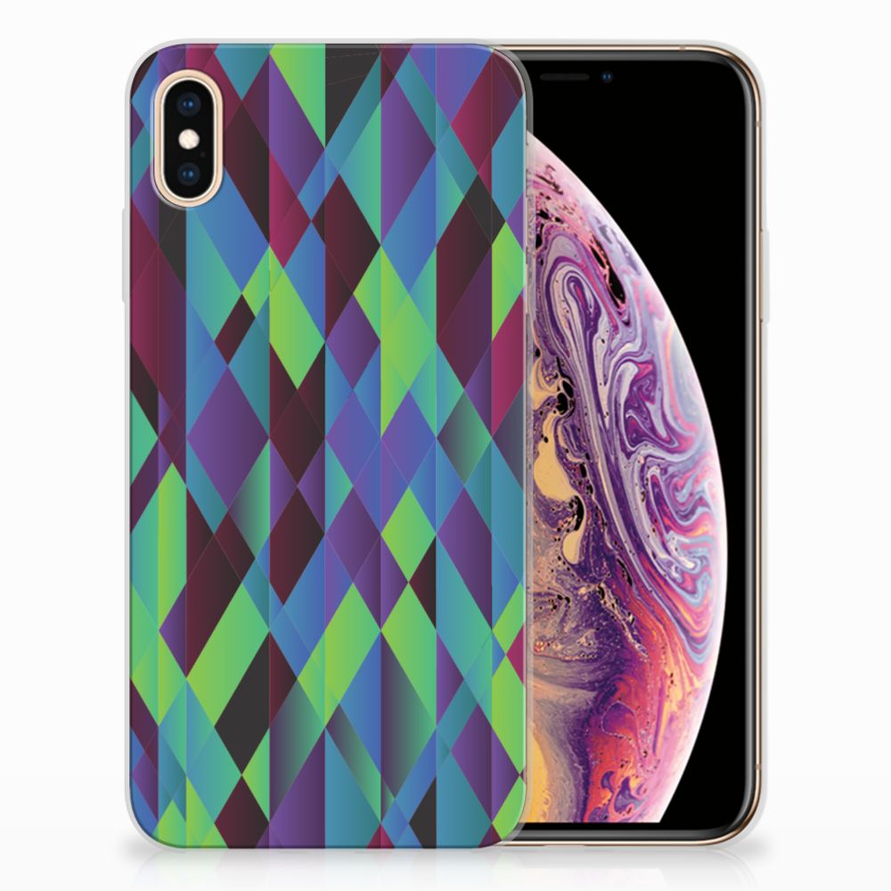 Apple iPhone Xs Max TPU Hoesje Abstract Green Blue