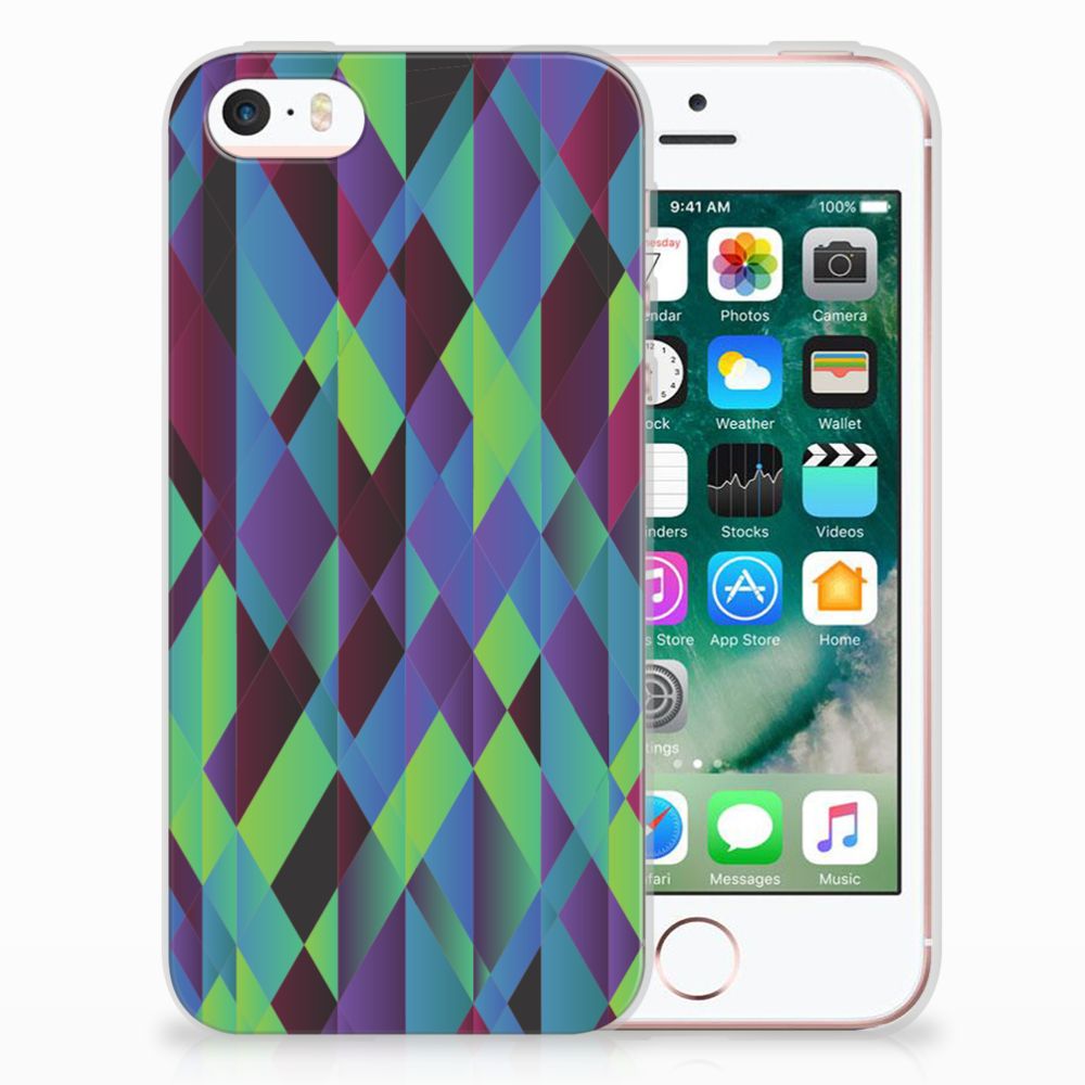 Apple iPhone SE | 5S TPU Hoesje Abstract Green Blue
