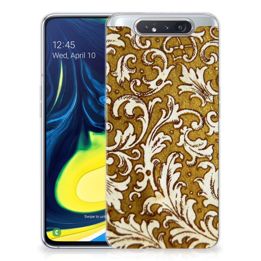 Siliconen Hoesje Samsung Galaxy A80 Barok Goud