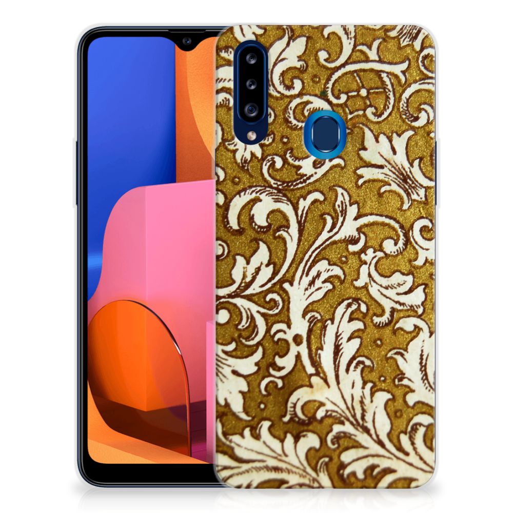 Siliconen Hoesje Samsung Galaxy A20s Barok Goud