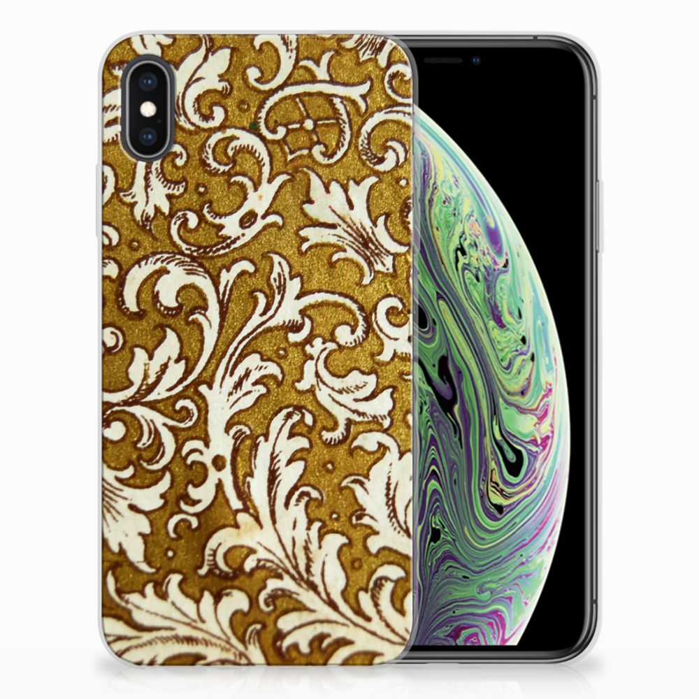 Apple iPhone Xs Max TPU Hoesje Design Barok Goud