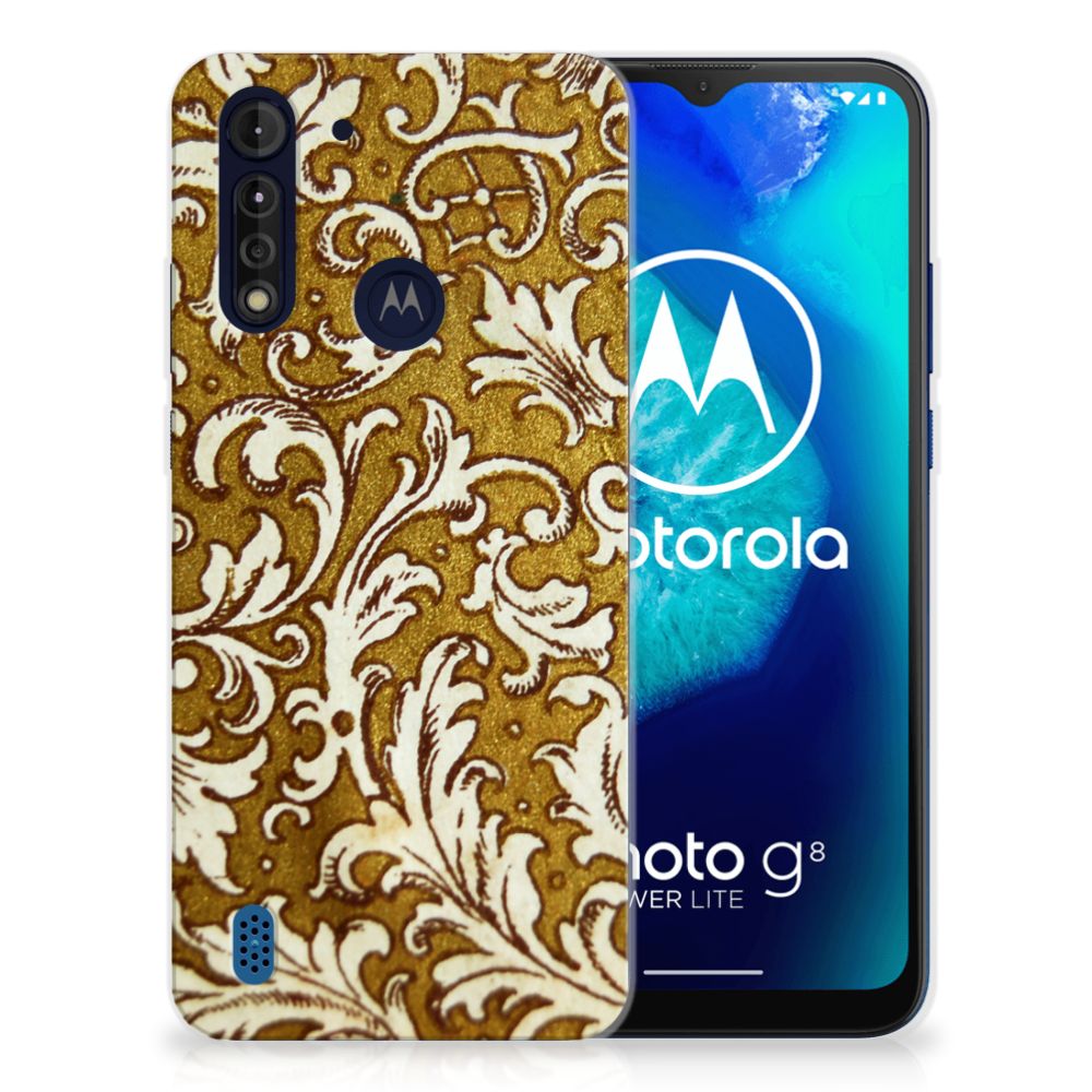 Siliconen Hoesje Motorola Moto G8 Power Lite Barok Goud