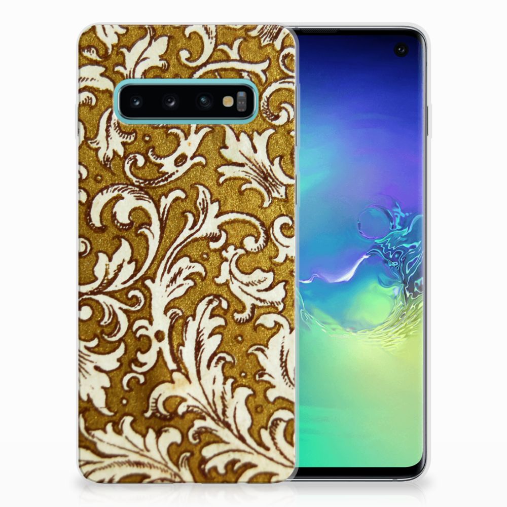 Siliconen Hoesje Samsung Galaxy S10 Barok Goud