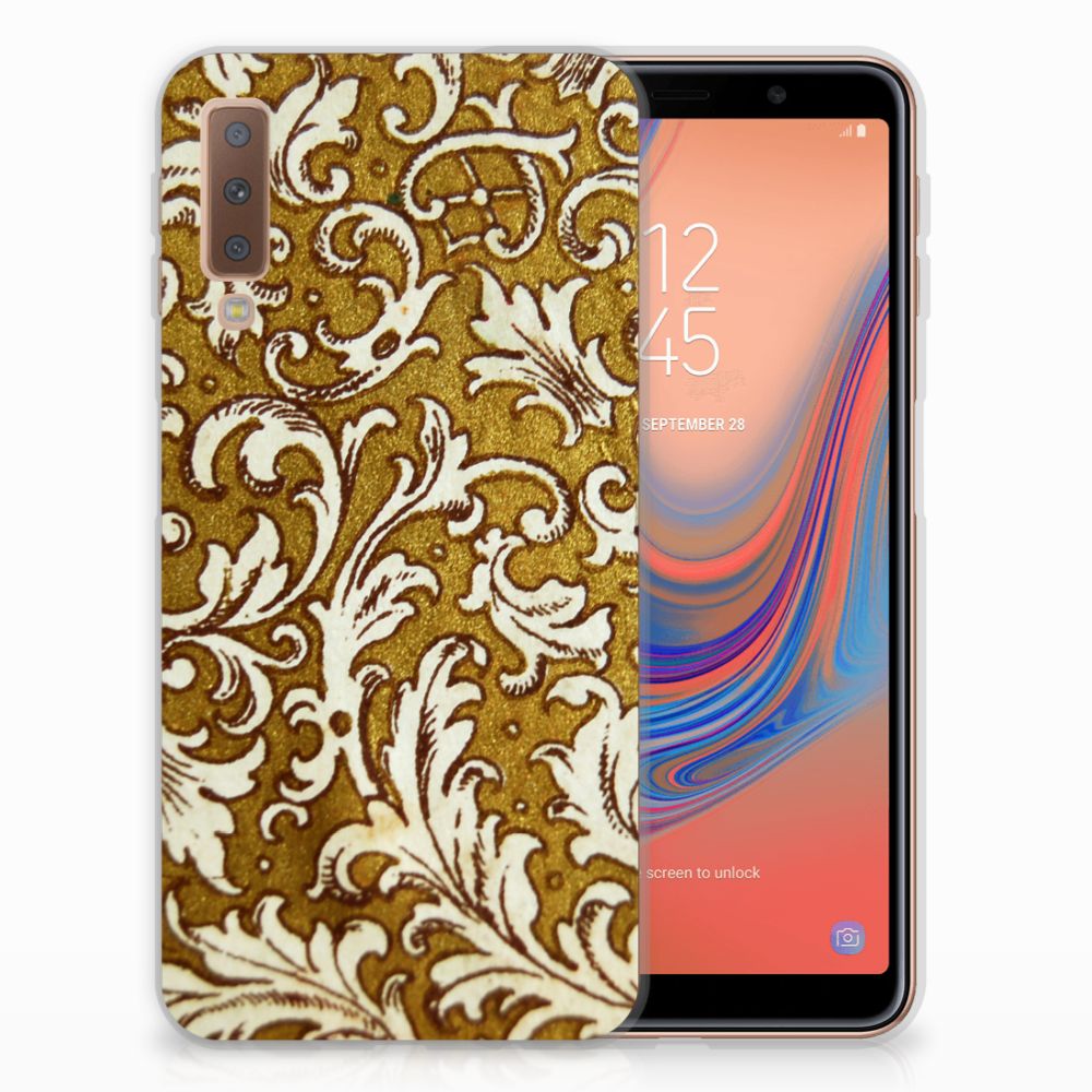 Siliconen Hoesje Samsung Galaxy A7 (2018) Barok Goud