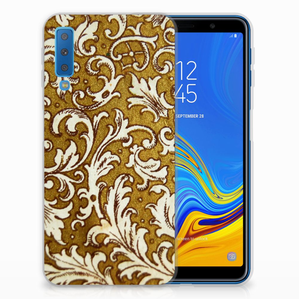 Siliconen Hoesje Samsung Galaxy A7 (2018) Barok Goud
