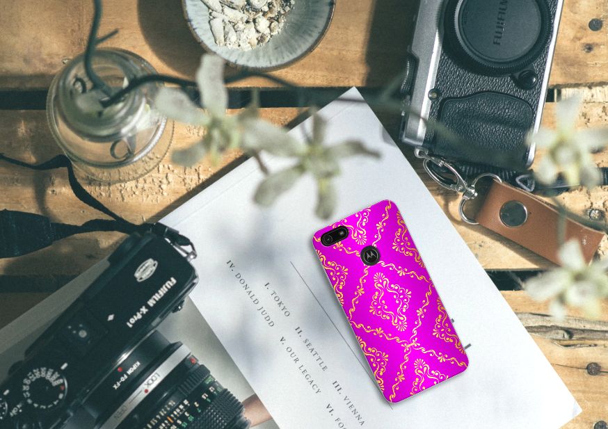 Siliconen Hoesje Motorola Moto E6 Play Barok Roze