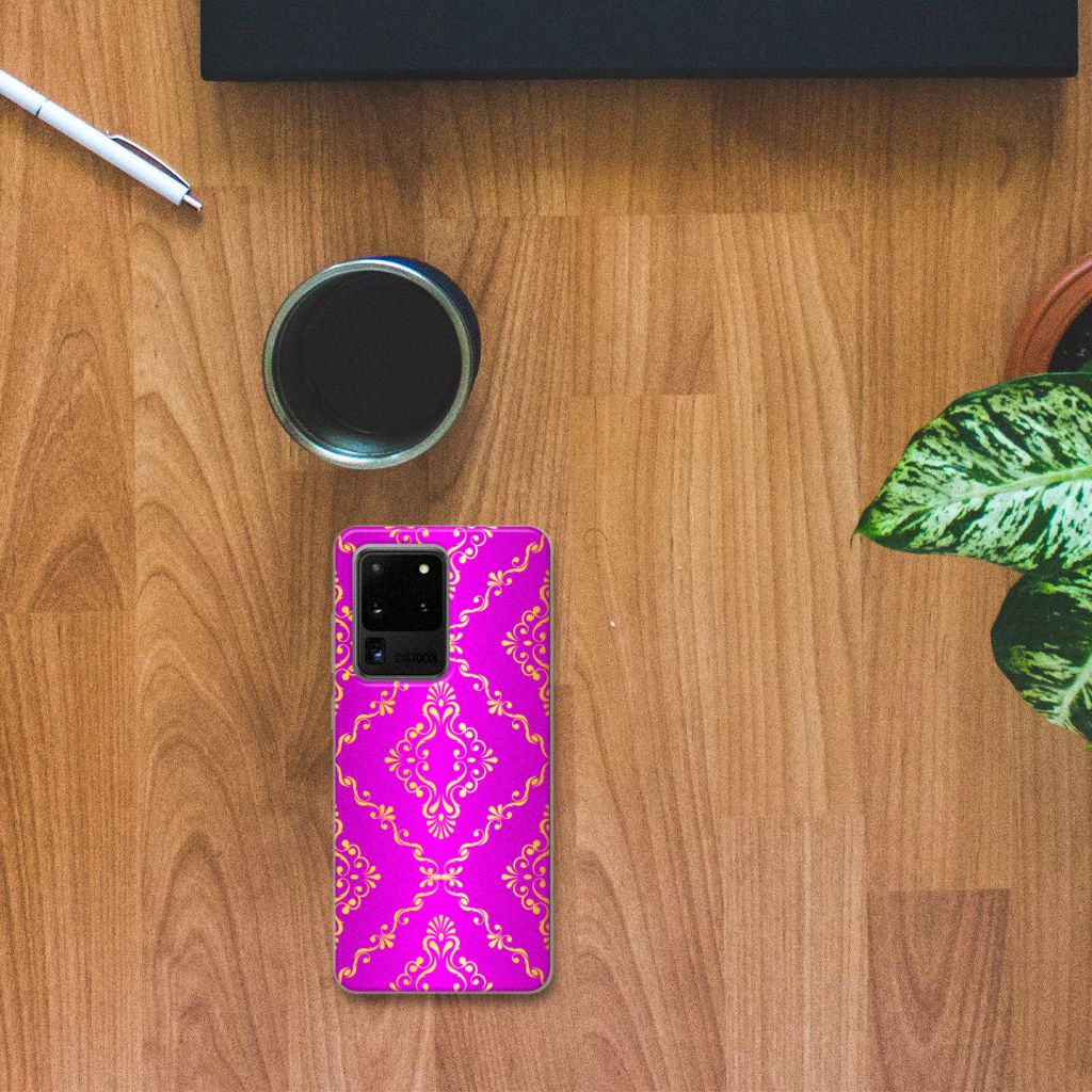 Siliconen Hoesje Samsung Galaxy S20 Ultra Barok Roze