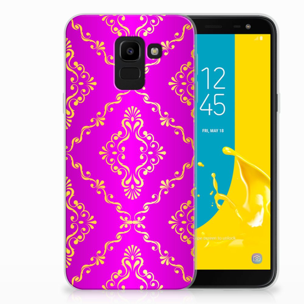 Siliconen Hoesje Samsung Galaxy J6 2018 Barok Roze