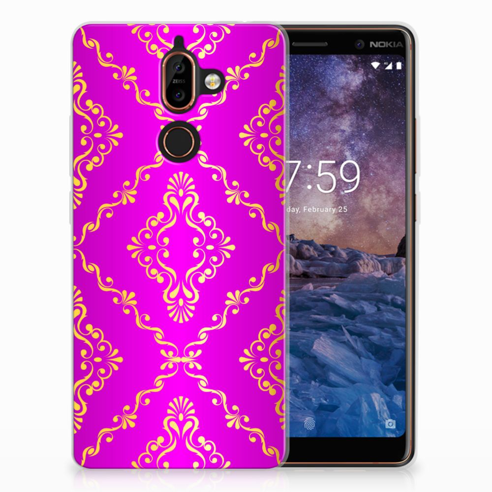 Nokia 7 Plus Uniek TPU Hoesje Barok Roze