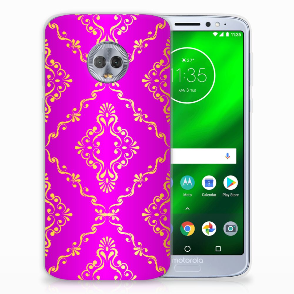 Siliconen Hoesje Motorola Moto G6 Plus Barok Roze