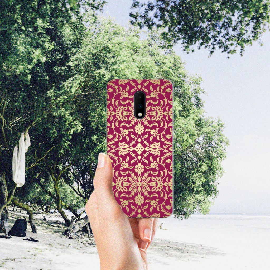 Siliconen Hoesje OnePlus 7 Barok Pink