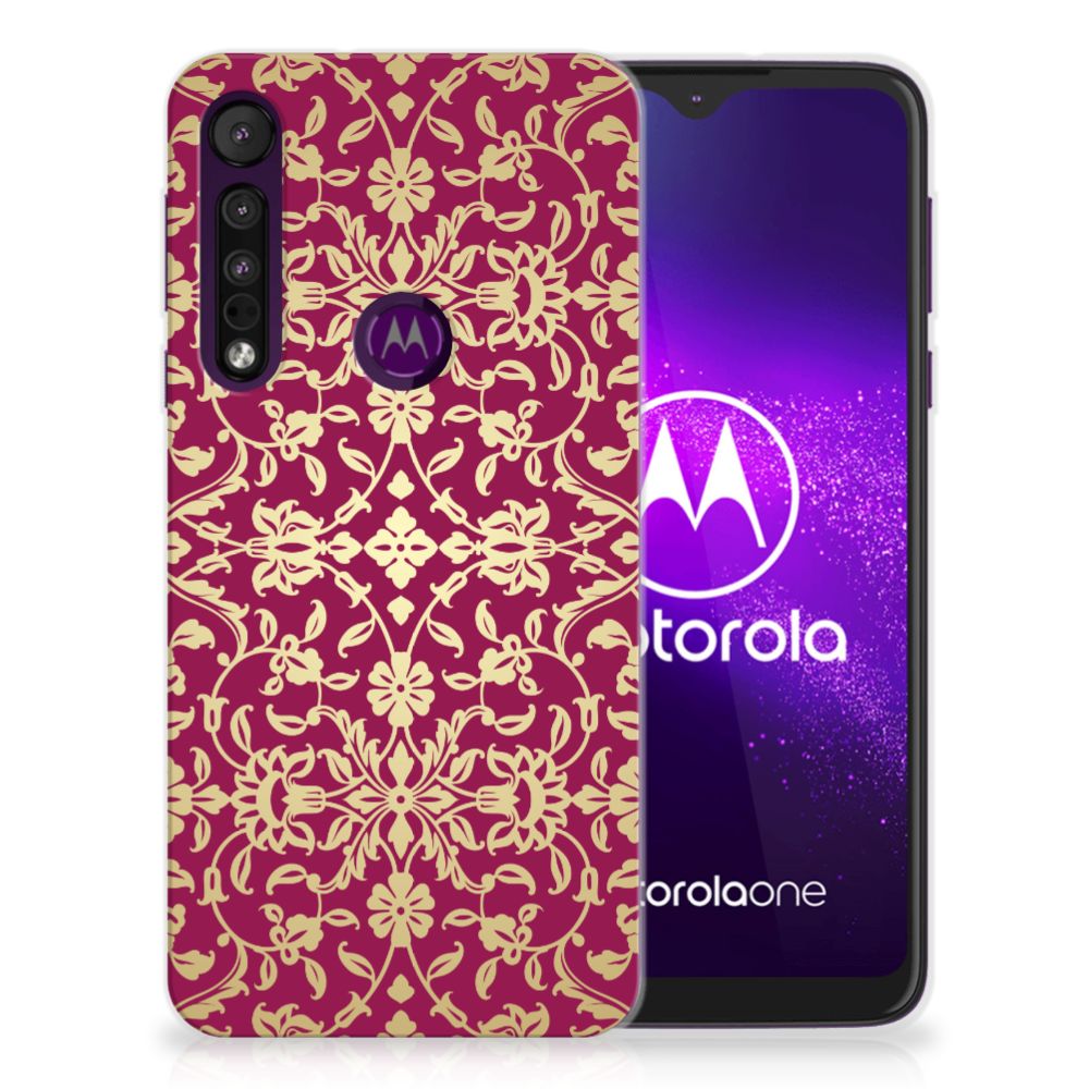 Siliconen Hoesje Motorola One Macro Barok Pink