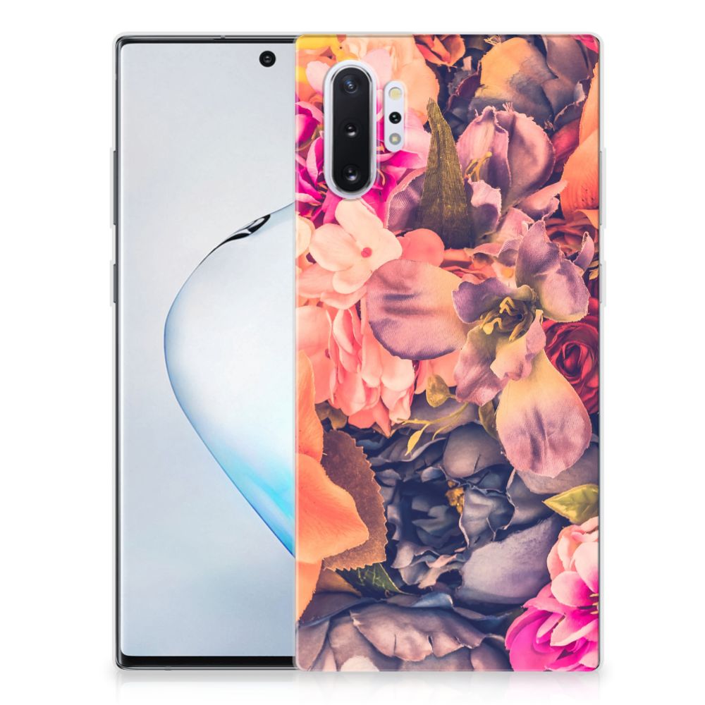 Samsung Galaxy Note 10 Plus Siliconen Hoesje Bosje Bloemen