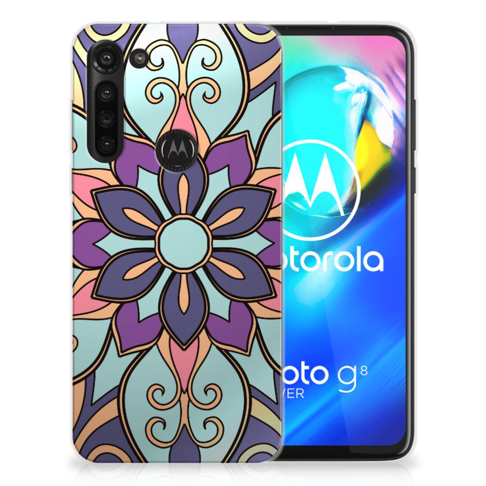 Motorola Moto G8 Power TPU Case Purple Flower