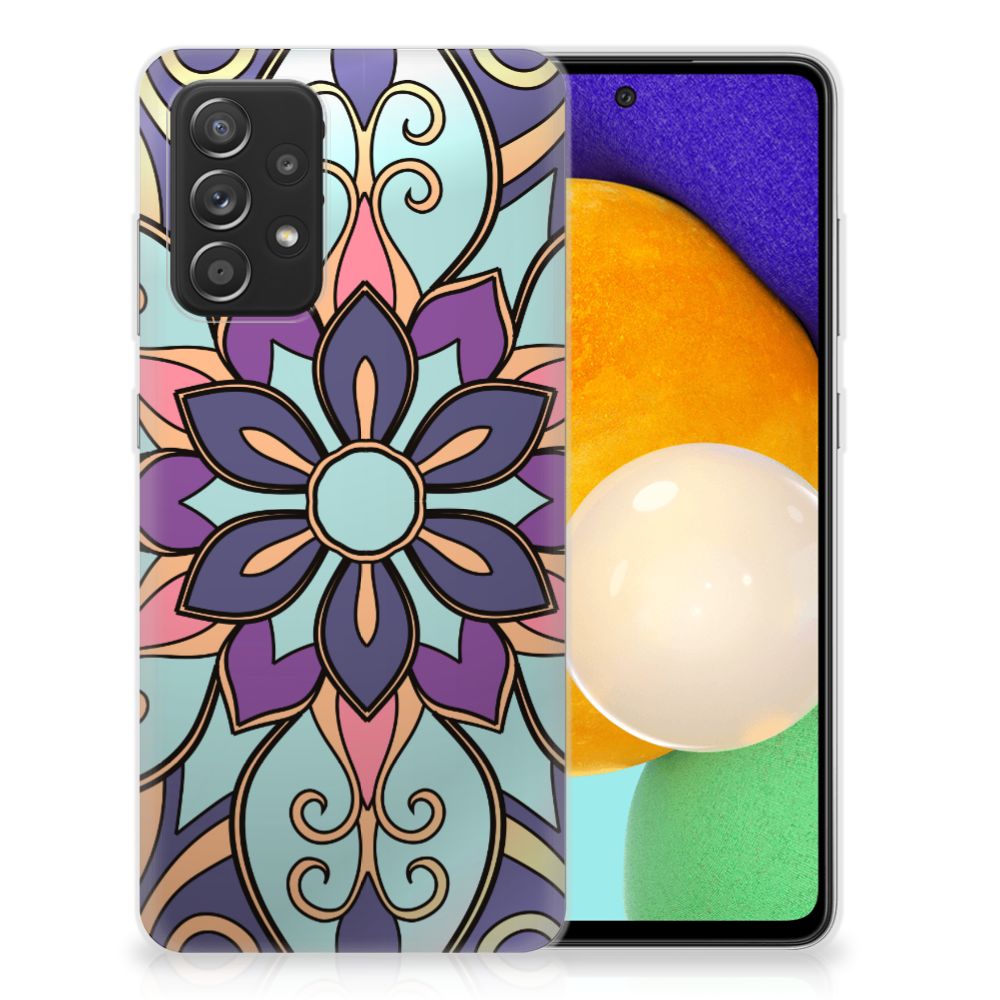 Samsung Galaxy A52 (5G/4G) TPU Case Purple Flower