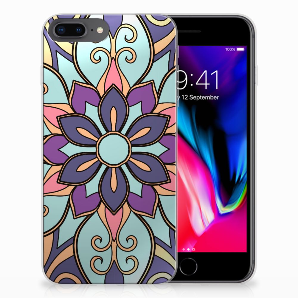 Apple iPhone 7 Plus | 8 Plus TPU Case Purple Flower