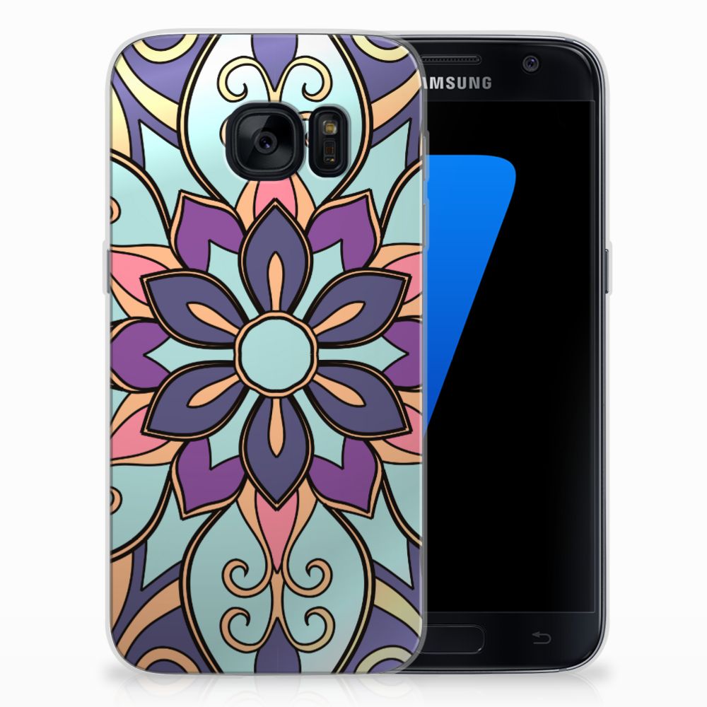 Samsung Galaxy S7 TPU Case Purple Flower
