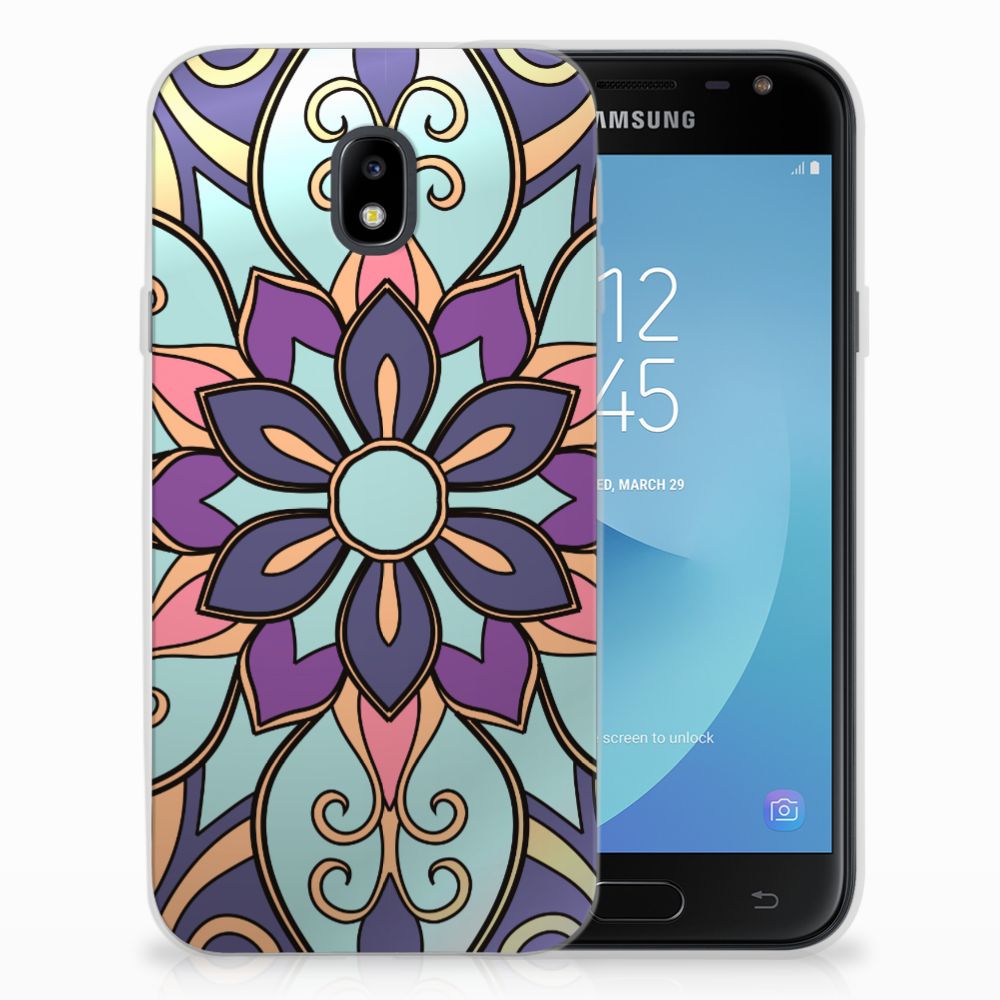 Samsung Galaxy J3 2017 TPU Case Purple Flower