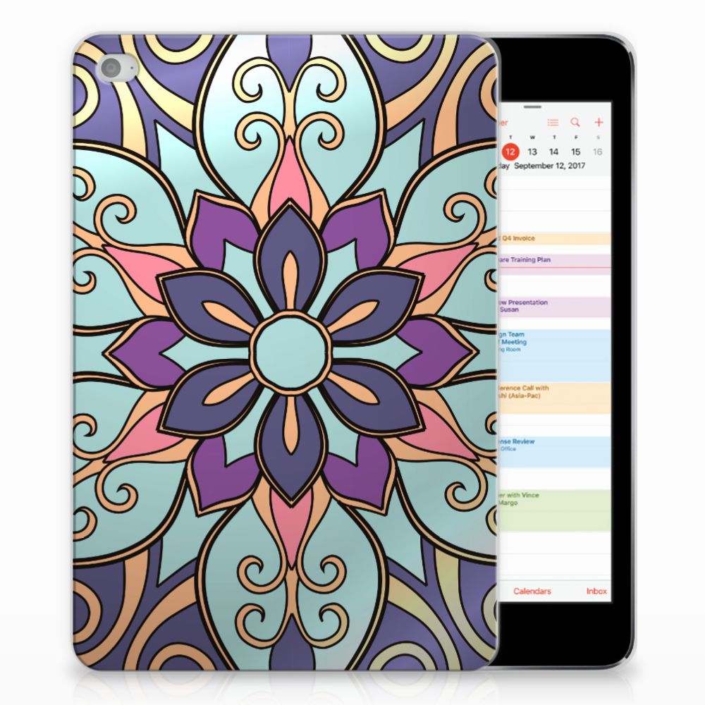 Apple iPad Mini 4 Tablethoesje Design Purple Flower