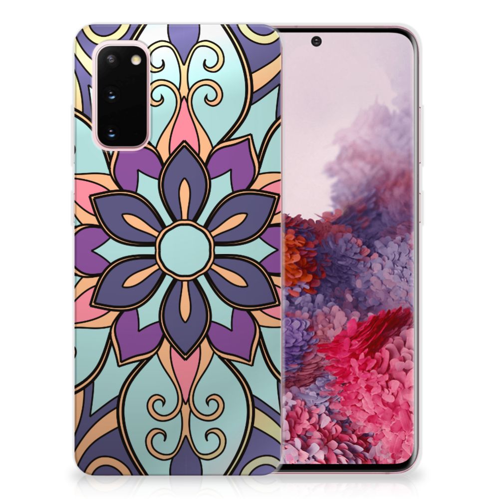 Samsung Galaxy S20 TPU Case Purple Flower