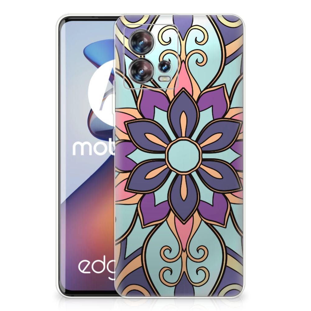 Motorola Edge 30 Fusion TPU Case Purple Flower