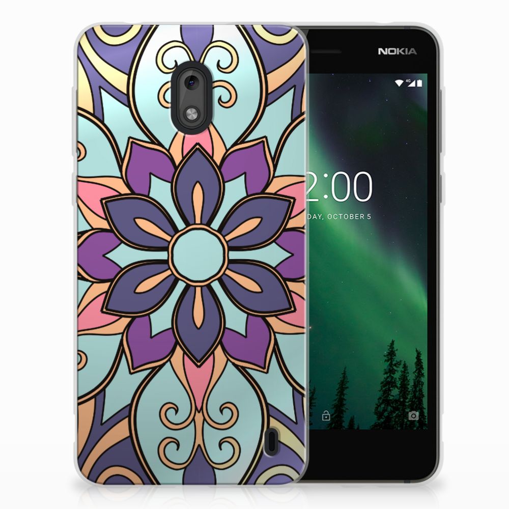 Nokia 2 TPU Case Purple Flower