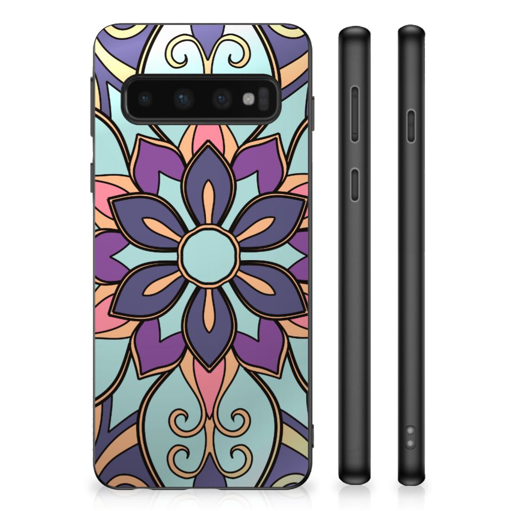 Samsung Galaxy S10 Skin Case Purple Flower