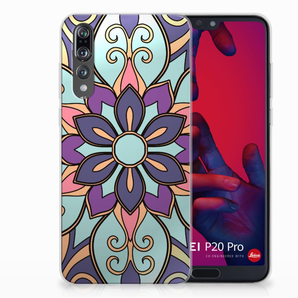 Huawei P20 Pro TPU Case Purple Flower
