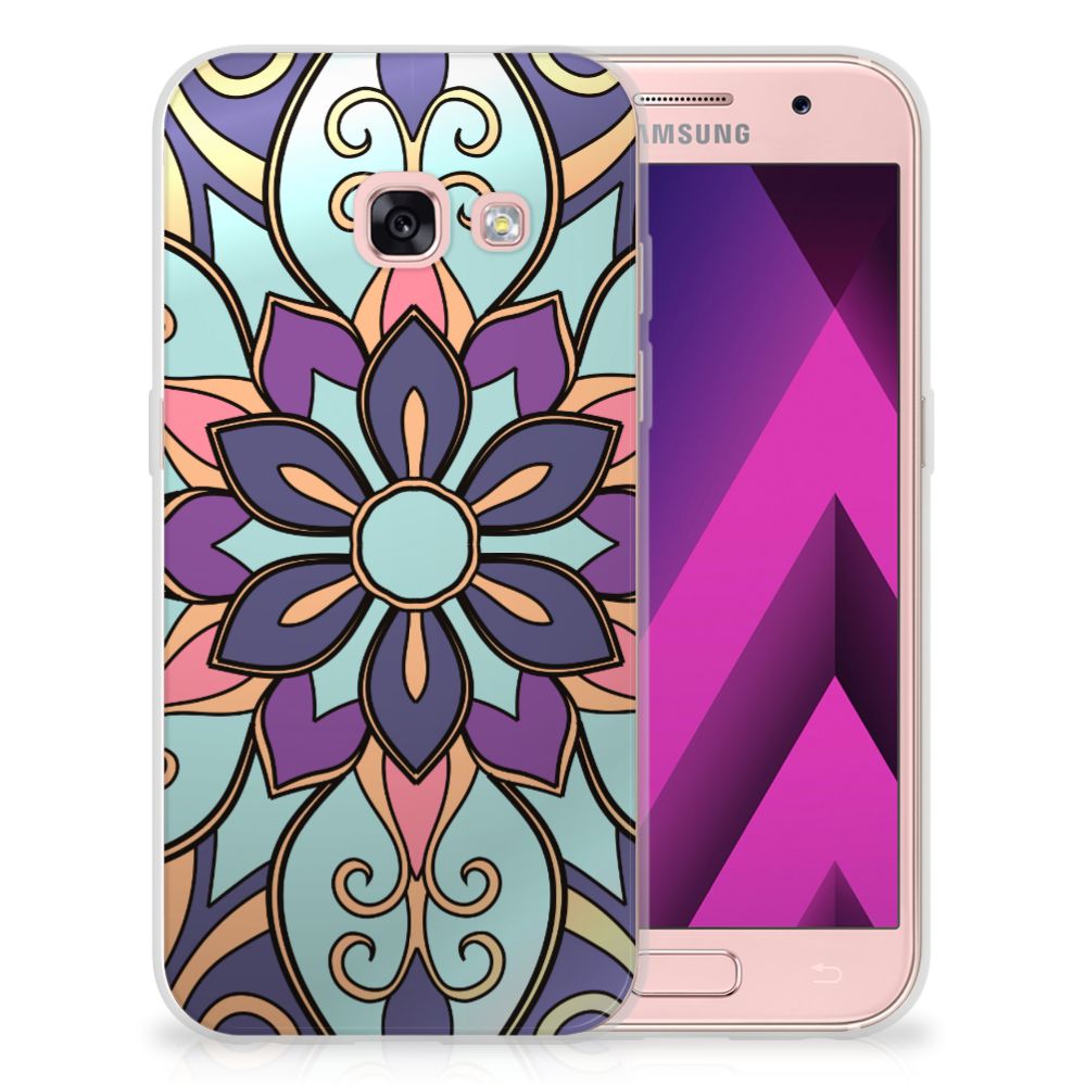 Samsung Galaxy A3 2017 TPU Case Purple Flower