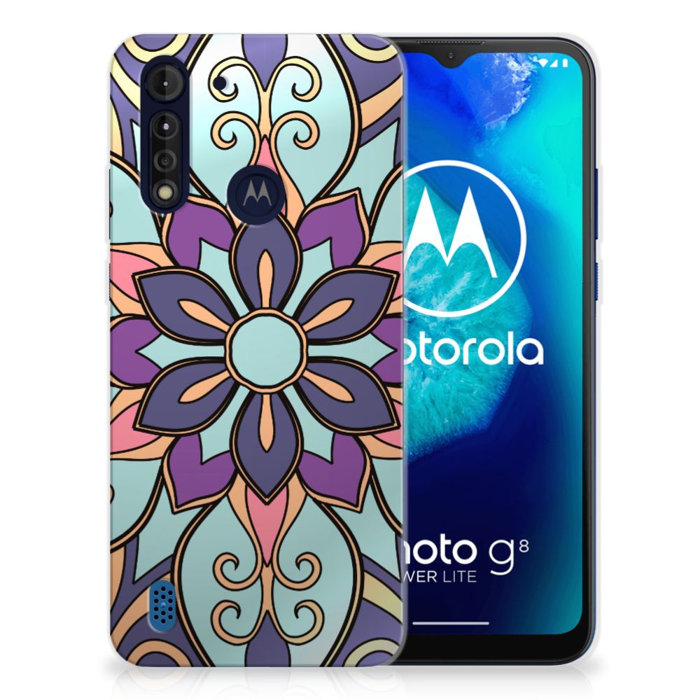 Motorola Moto G8 Power Lite TPU Case Purple Flower