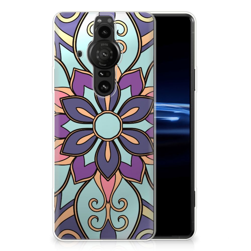 Sony Xperia Pro-I TPU Case Purple Flower