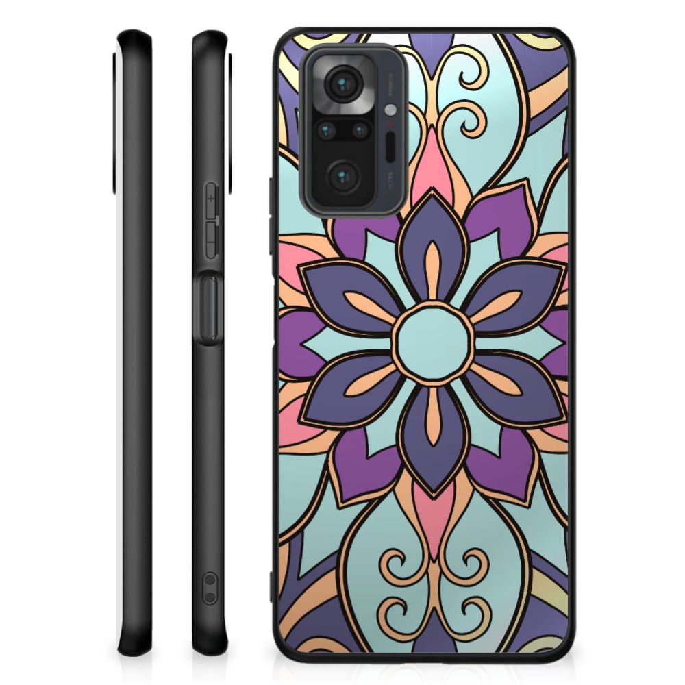 Xiaomi Redmi Note 10 Pro Bloemen Hoesje Purple Flower