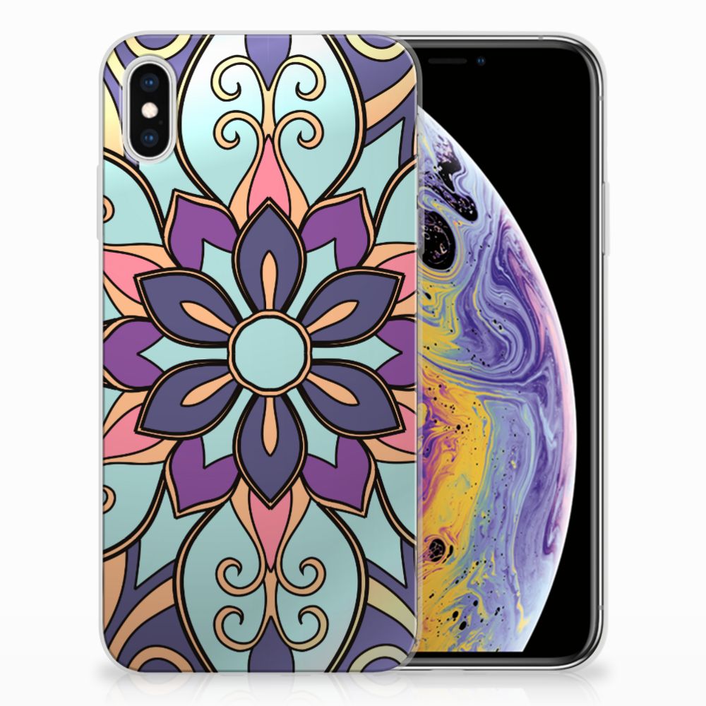 Apple iPhone Xs Max TPU Case Purple Flower