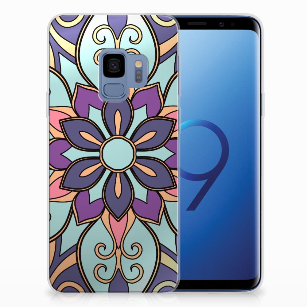 Samsung Galaxy S9 TPU Case Purple Flower