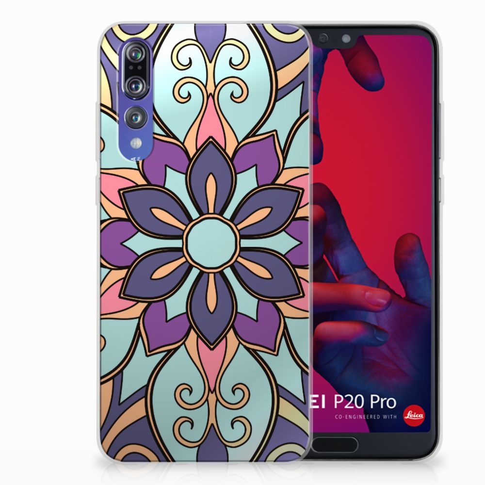 Huawei P20 Pro TPU Case Purple Flower