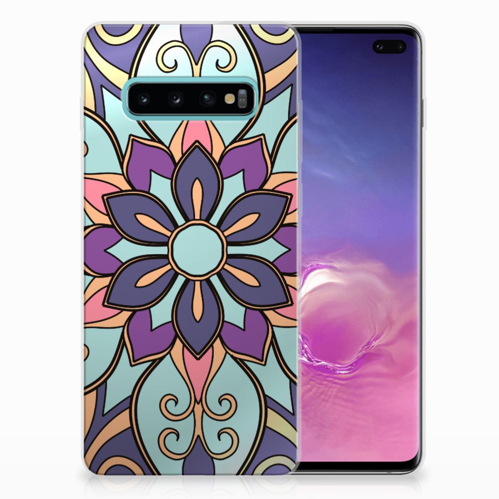 Samsung Galaxy S10 Plus TPU Case Purple Flower