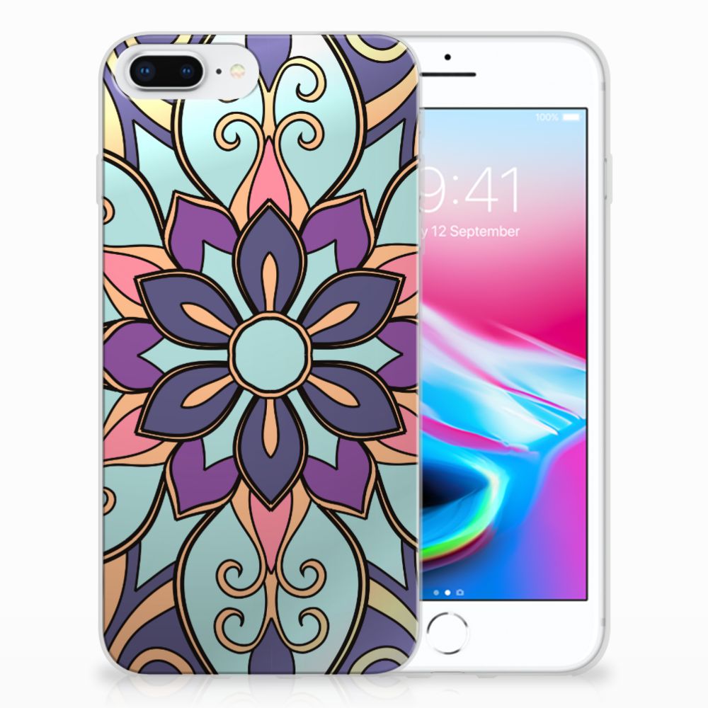 Apple iPhone 7 Plus | 8 Plus TPU Case Purple Flower