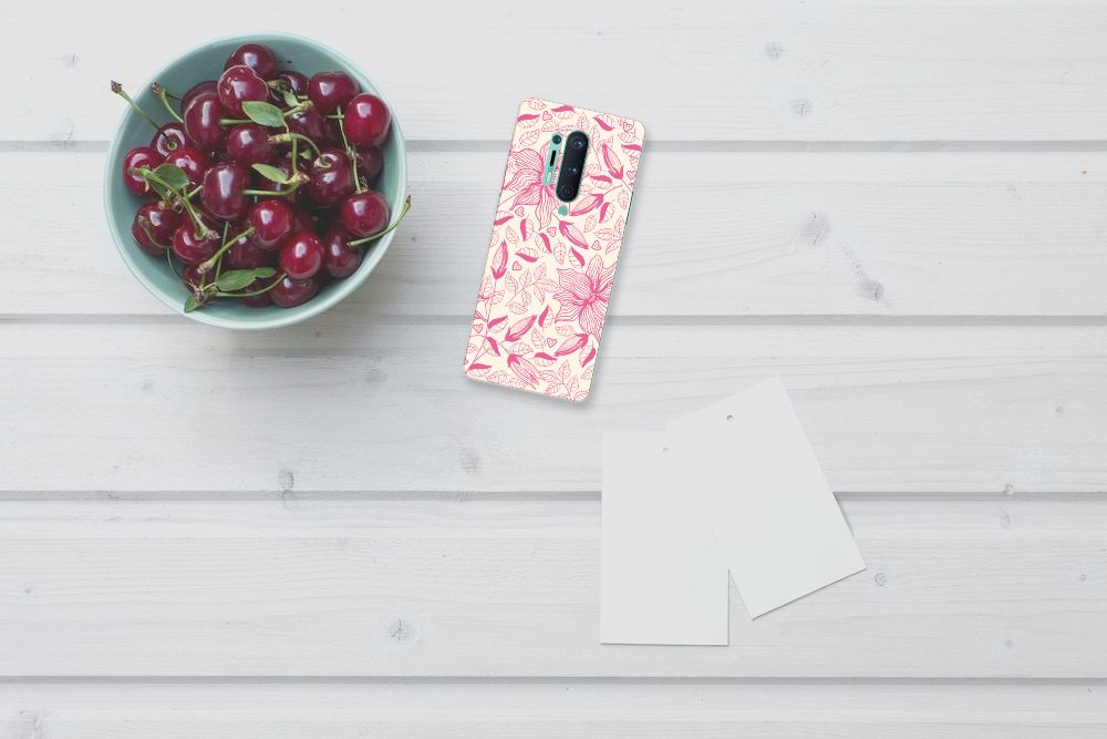 OnePlus 8 Pro TPU Case Pink Flowers
