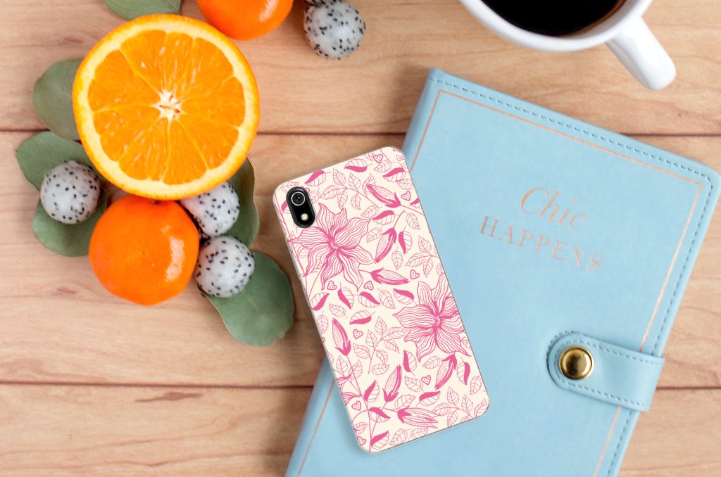 Xiaomi Redmi 7A TPU Case Pink Flowers