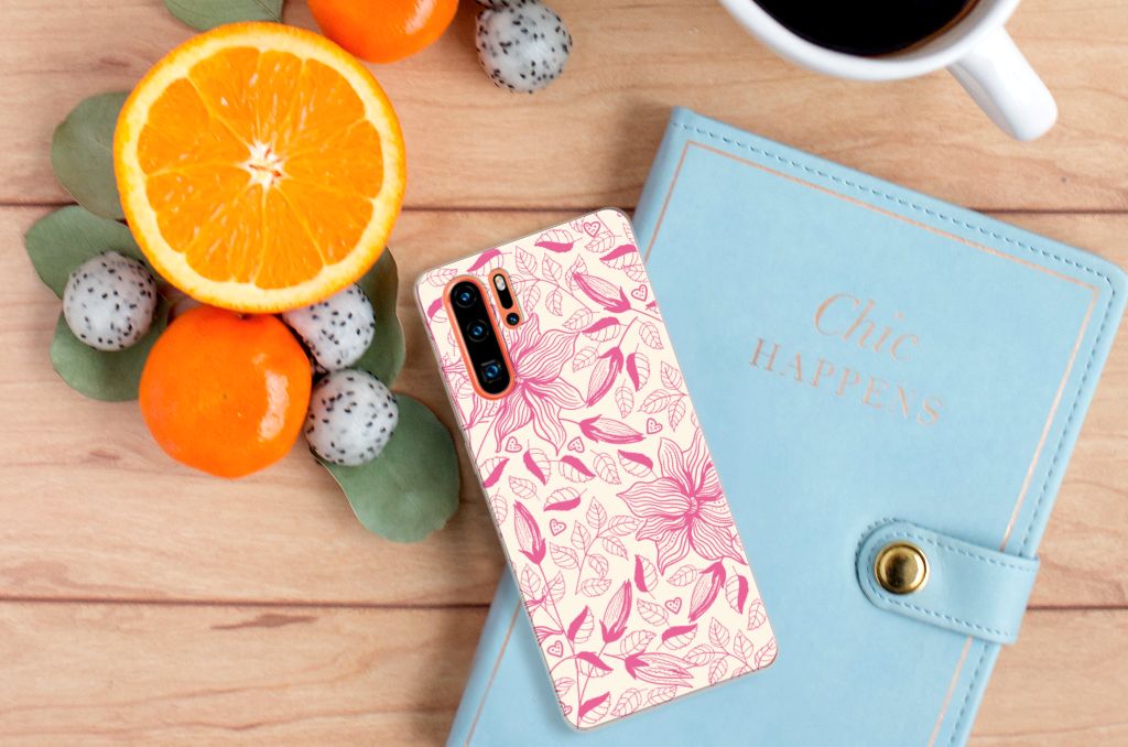 Huawei P30 Pro TPU Case Pink Flowers