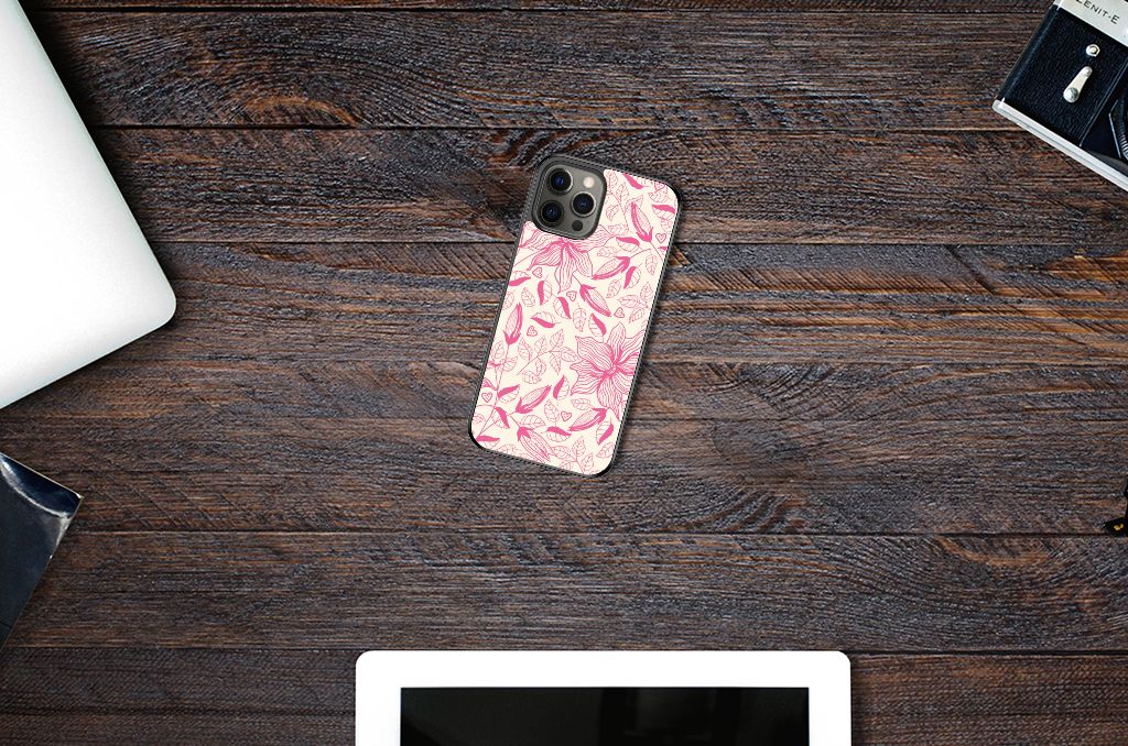 iPhone 12 Pro Max Skin Case Pink Flowers