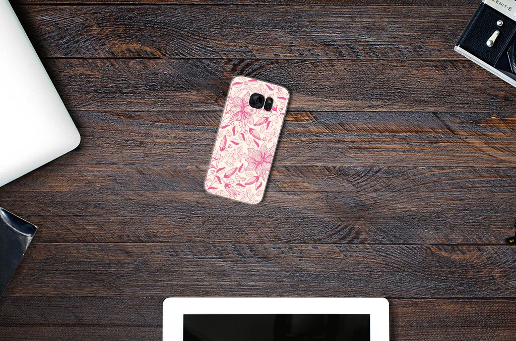 Samsung Galaxy S7 TPU Case Pink Flowers
