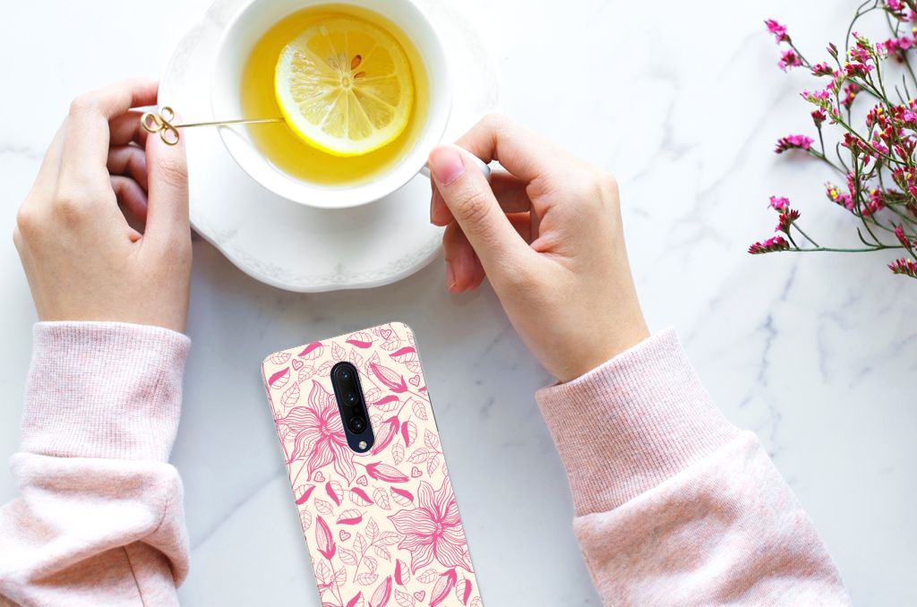 OnePlus 7 Pro TPU Case Pink Flowers