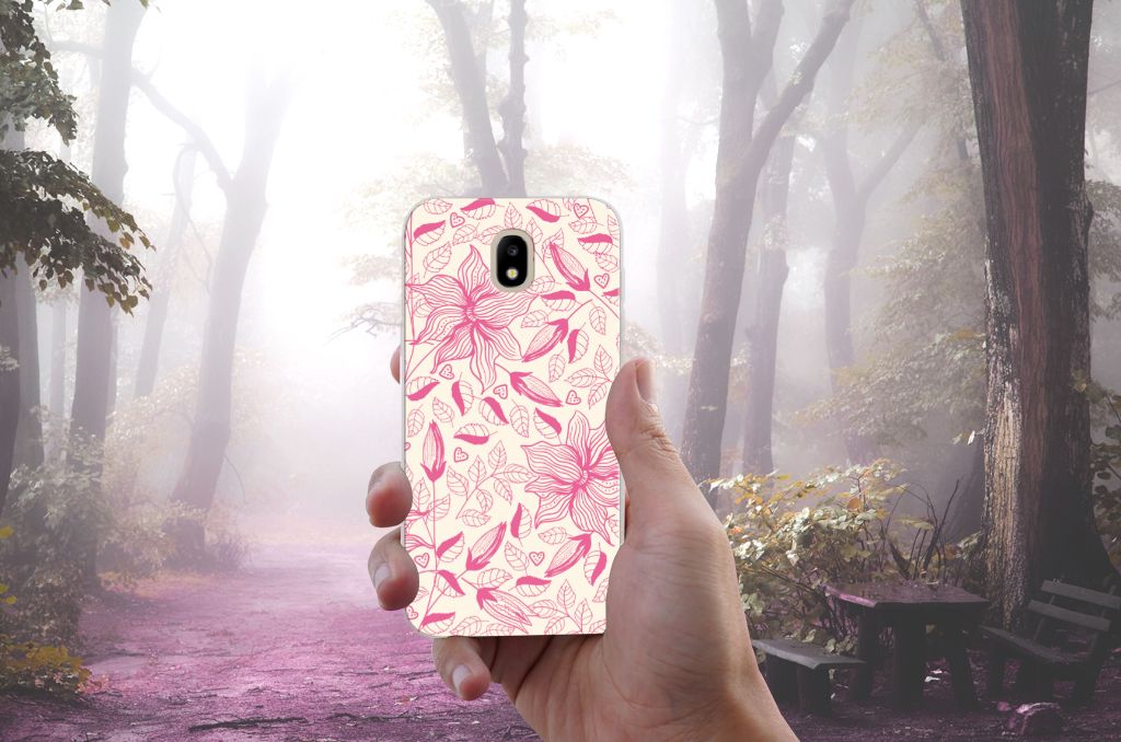 Samsung Galaxy J5 2017 TPU Case Pink Flowers