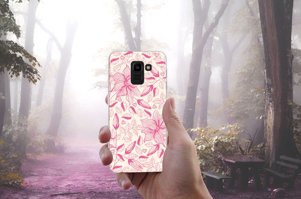 Samsung Galaxy J6 2018 TPU Case Pink Flowers